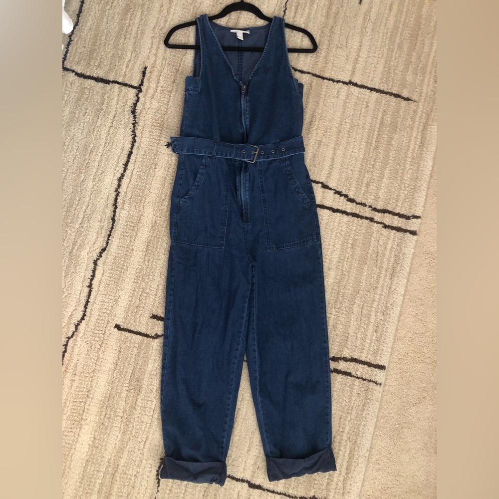RACHEL COMEY Women's Blue Denim Overall Jumpsuit size 2